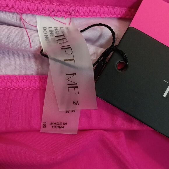 Tempt Me Two Piece Hot Pink Women's High Waist Bottom sz M - Picture 10 of 13